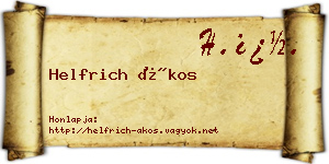 Helfrich Ákos névjegykártya